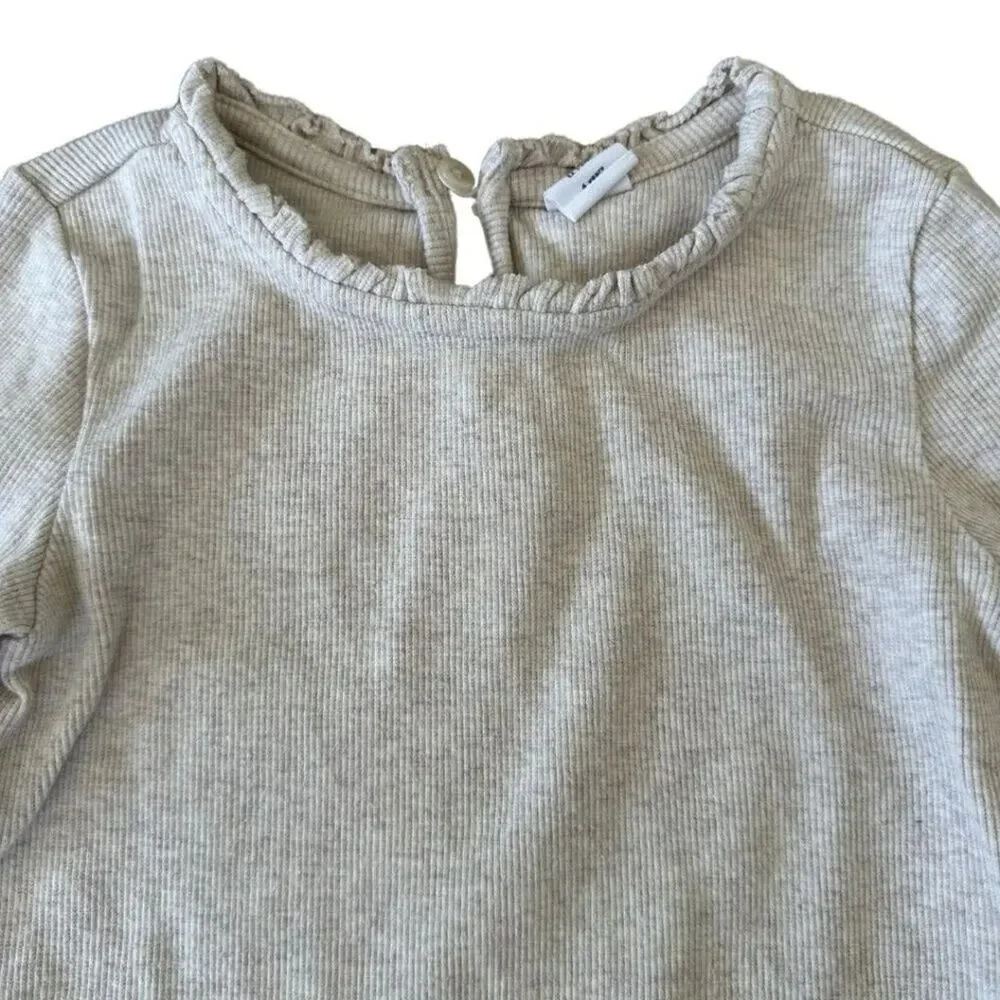 GAP Long Sleeve Crew Neck TShirt Cream 4T